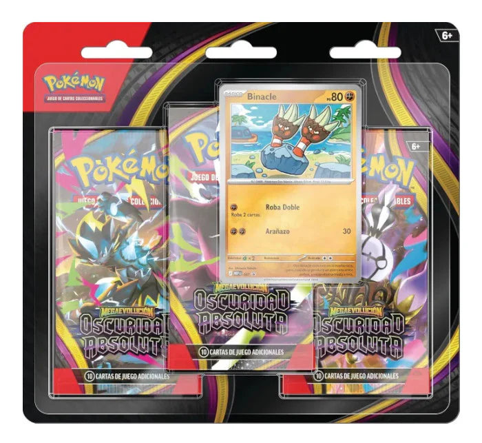 Pokemon TCG 3-Pack Blister Oscuridad Absoluta español