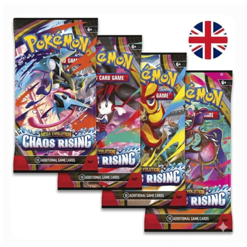 Sobre cartas Megaevolution Chaos Rising Pokemon ingles