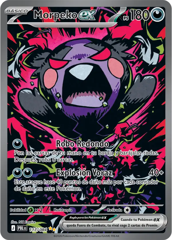 CARTA Pokémon TCG - Morpeko ex (PBL 117) [ES]