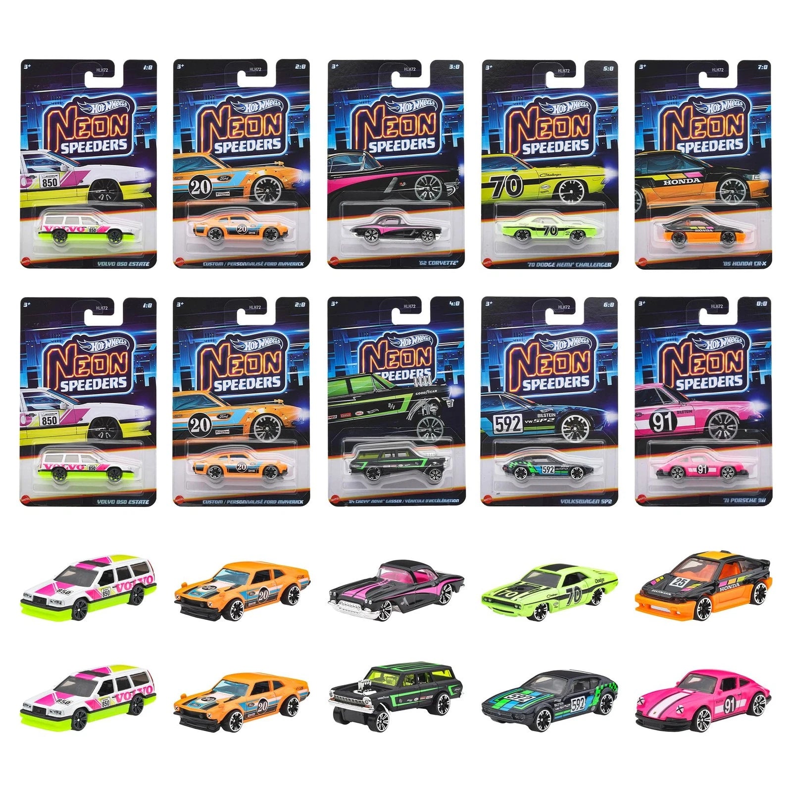 Coche NEON SPEEDERS Hot Wheels surtido